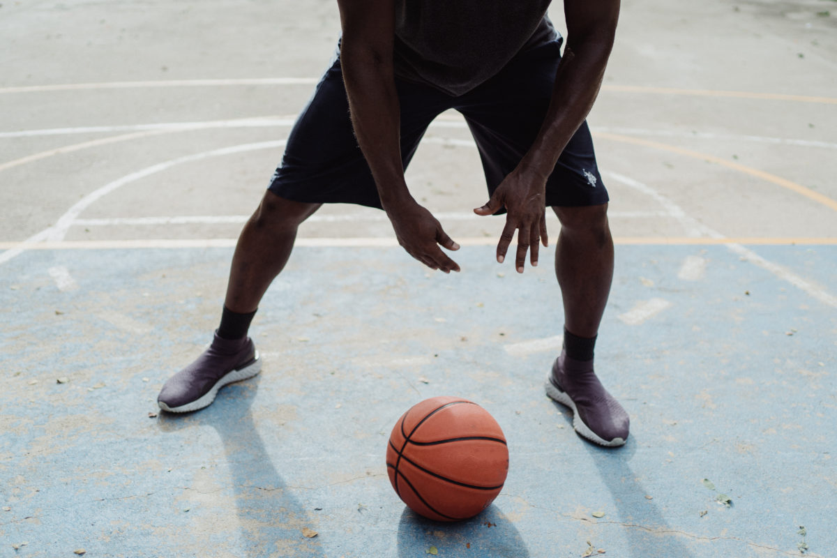 Picture of a person playing basketball